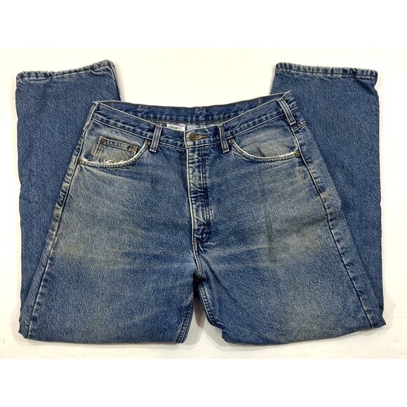 Vintage Carhartt Flannel Lined Distressed Blue Jeans‎ Men's 36 x 30 Workwear - Picture 1 of 7